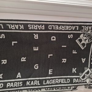 Karl Lagerfeld Gray Logo Scarf